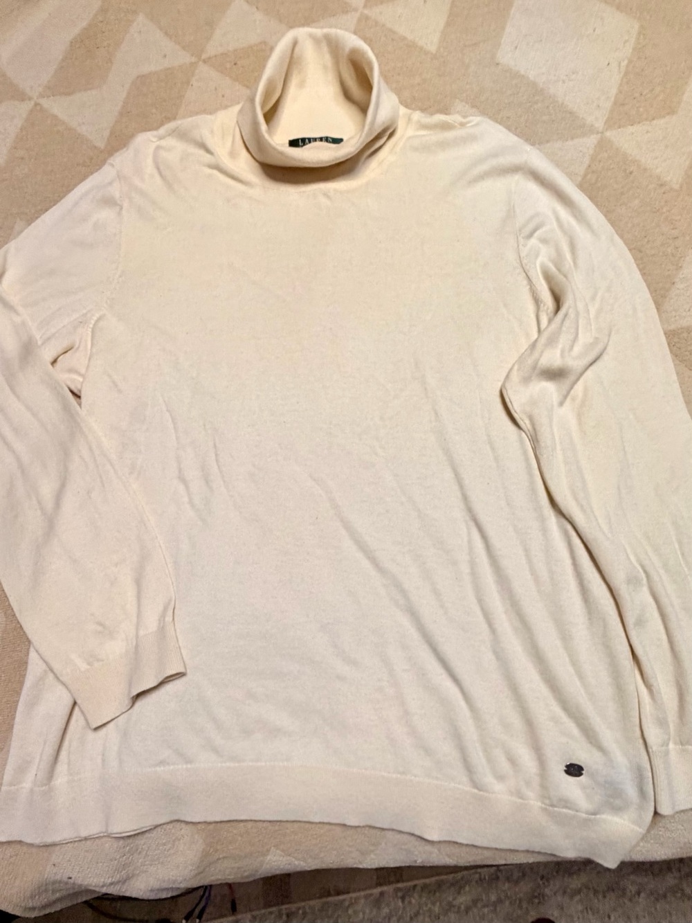 Women's 2x Ralph Lauren Cream Turtleneck Sweater